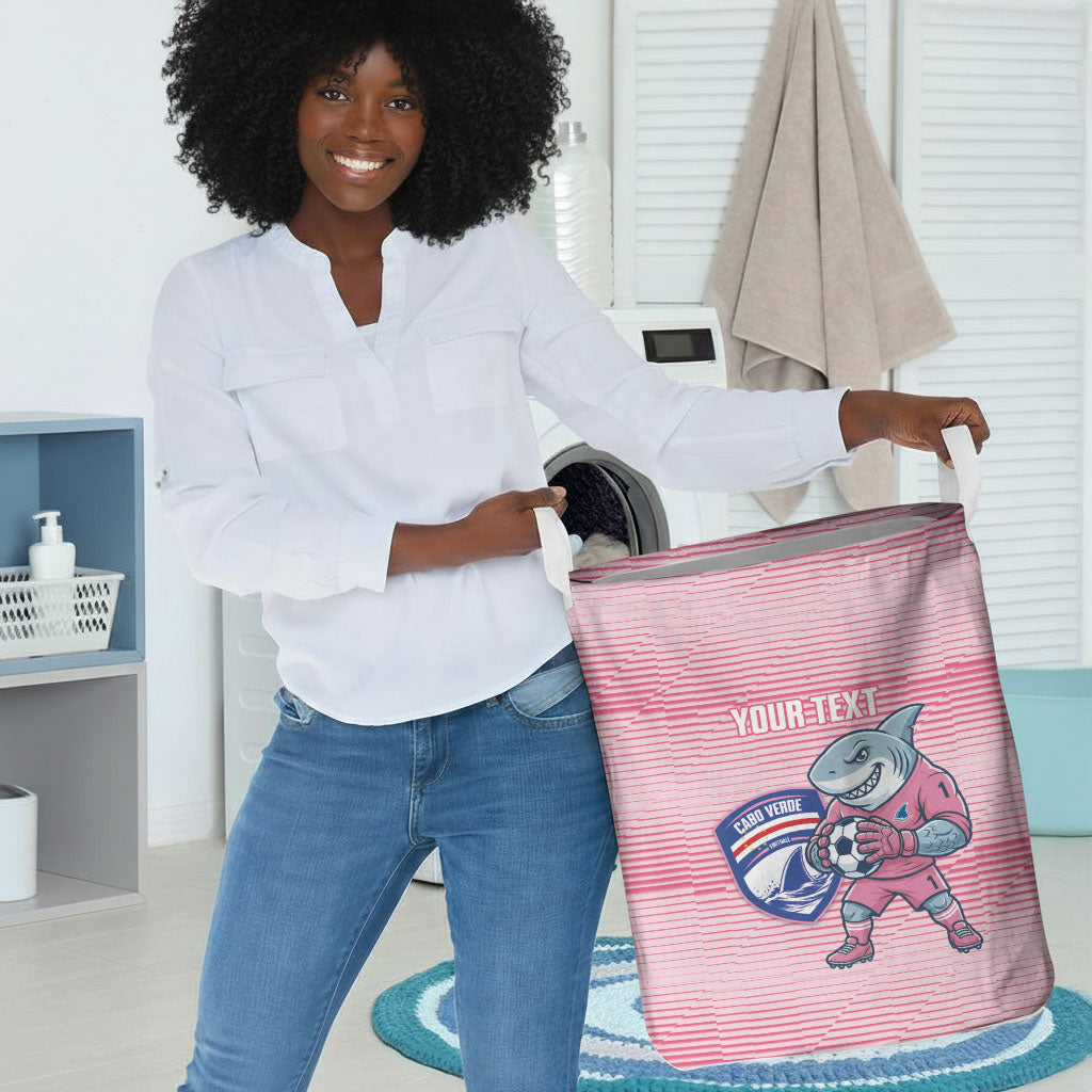 Cabo Verde Football 2026 Custom Laundry Basket Tubaroes Azuis Goalkeeper Pink Jersey