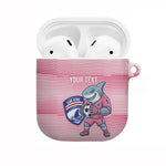 Cabo Verde Football 2026 Custom AirPods Case Tubaroes Azuis Goalkeeper Pink Jersey