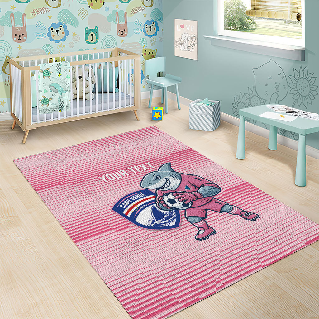 Cabo Verde Football 2026 Custom Area Rug Tubaroes Azuis Goalkeeper Pink Jersey
