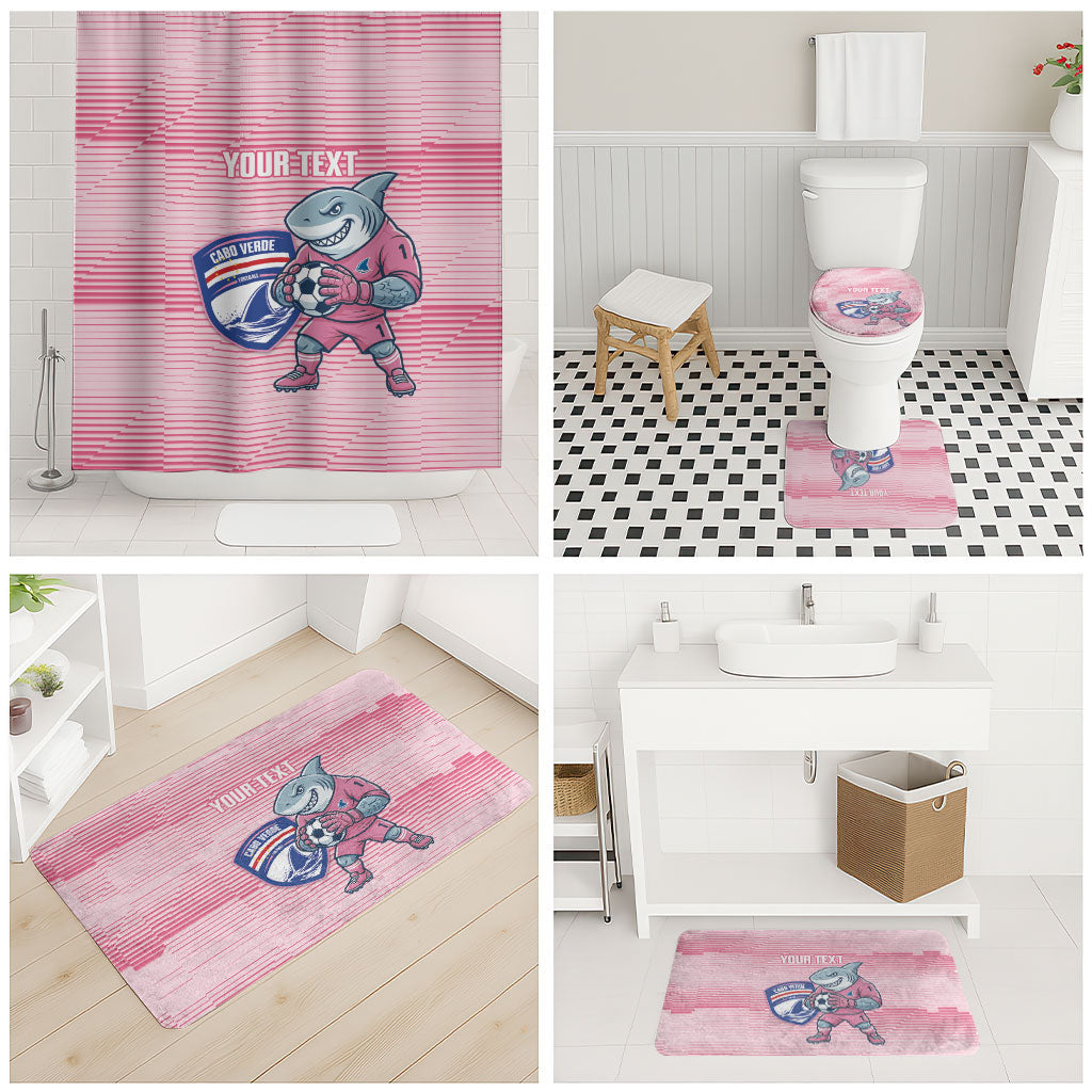 Cabo Verde Football 2026 Custom Bathroom Set Tubaroes Azuis Goalkeeper Pink Jersey
