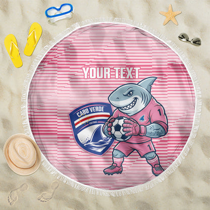 Cabo Verde Football 2026 Custom Beach Blanket Tubaroes Azuis Goalkeeper Pink Jersey