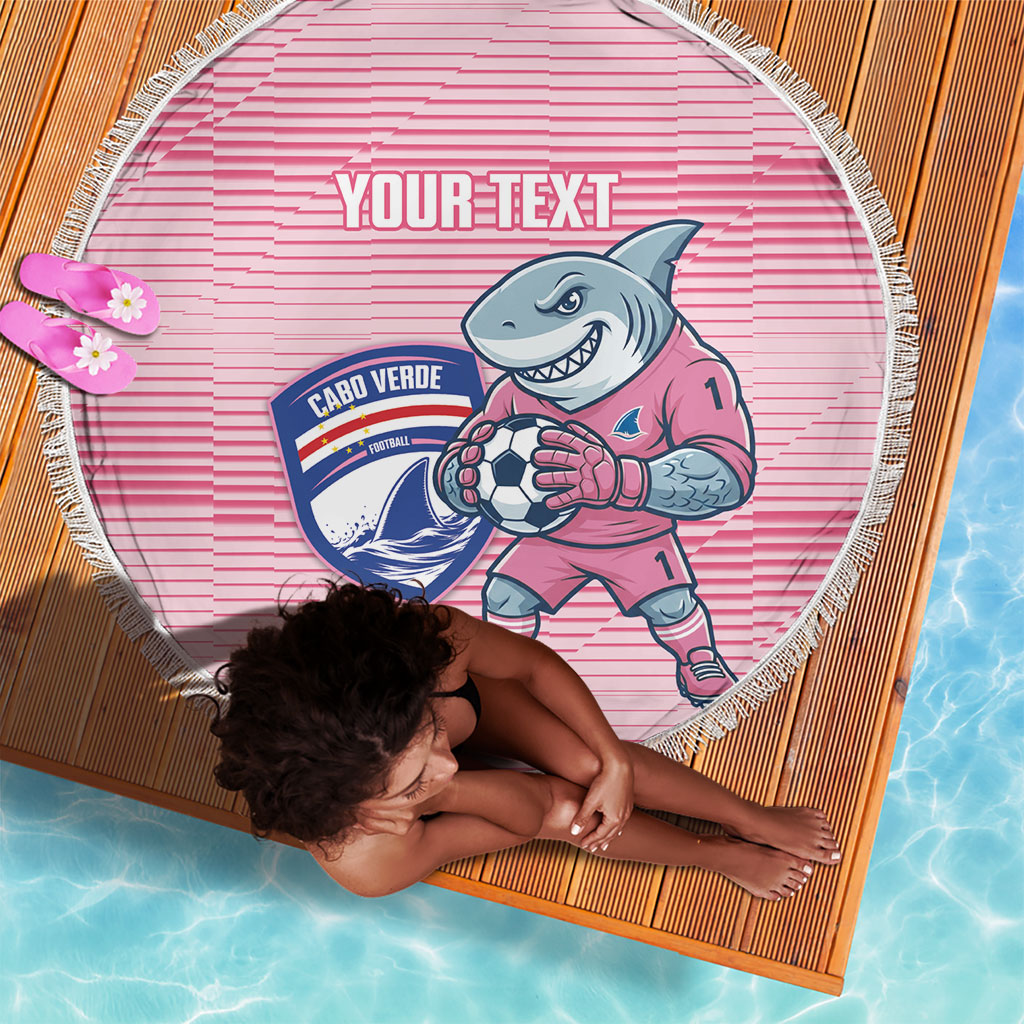 Cabo Verde Football 2026 Custom Beach Blanket Tubaroes Azuis Goalkeeper Pink Jersey