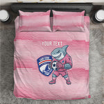 Cabo Verde Football 2026 Custom Bedding Set Tubaroes Azuis Goalkeeper Pink Jersey