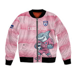 Cabo Verde Football 2026 Custom Bomber Jacket Tubaroes Azuis Goalkeeper Pink Jersey