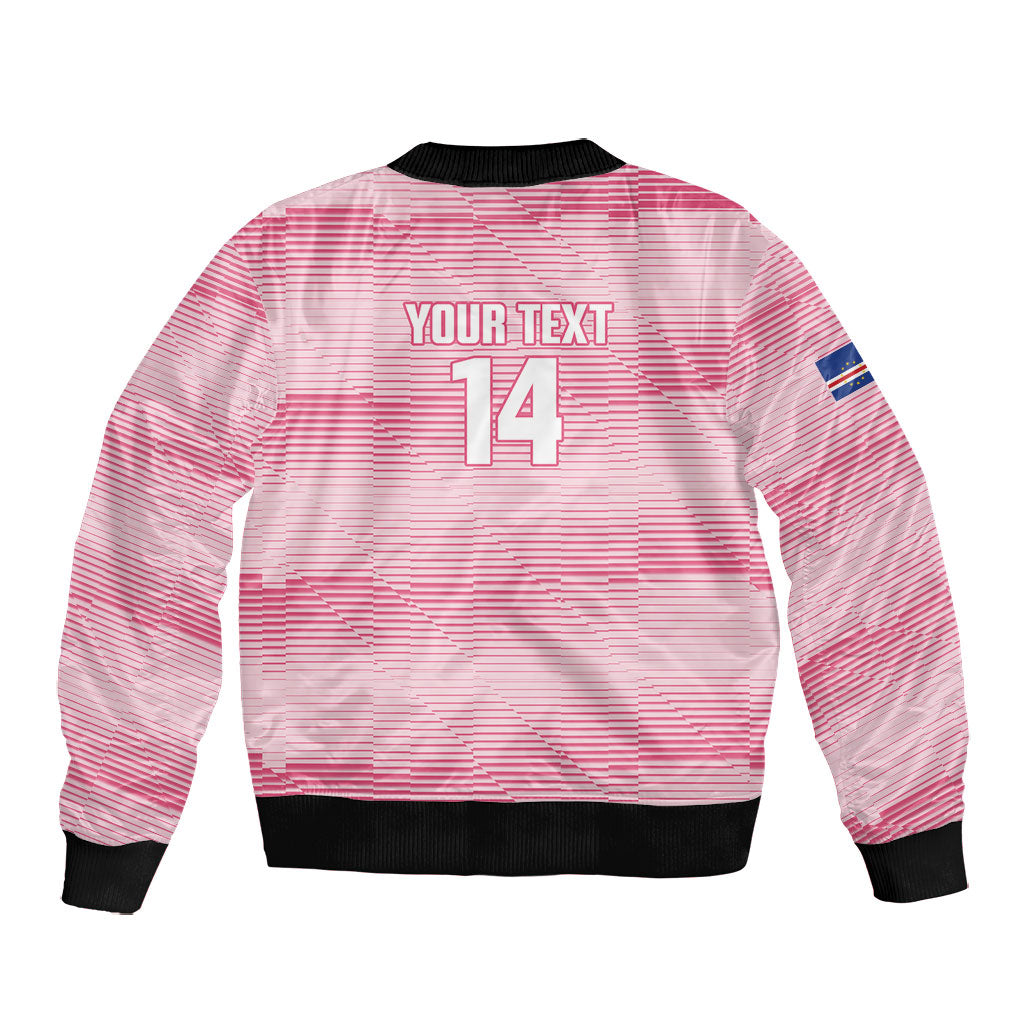 Cabo Verde Football 2026 Custom Bomber Jacket Tubaroes Azuis Goalkeeper Pink Jersey