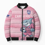 Cabo Verde Football 2026 Custom Bomber Puffer Jacket Tubaroes Azuis Goalkeeper Pink Jersey