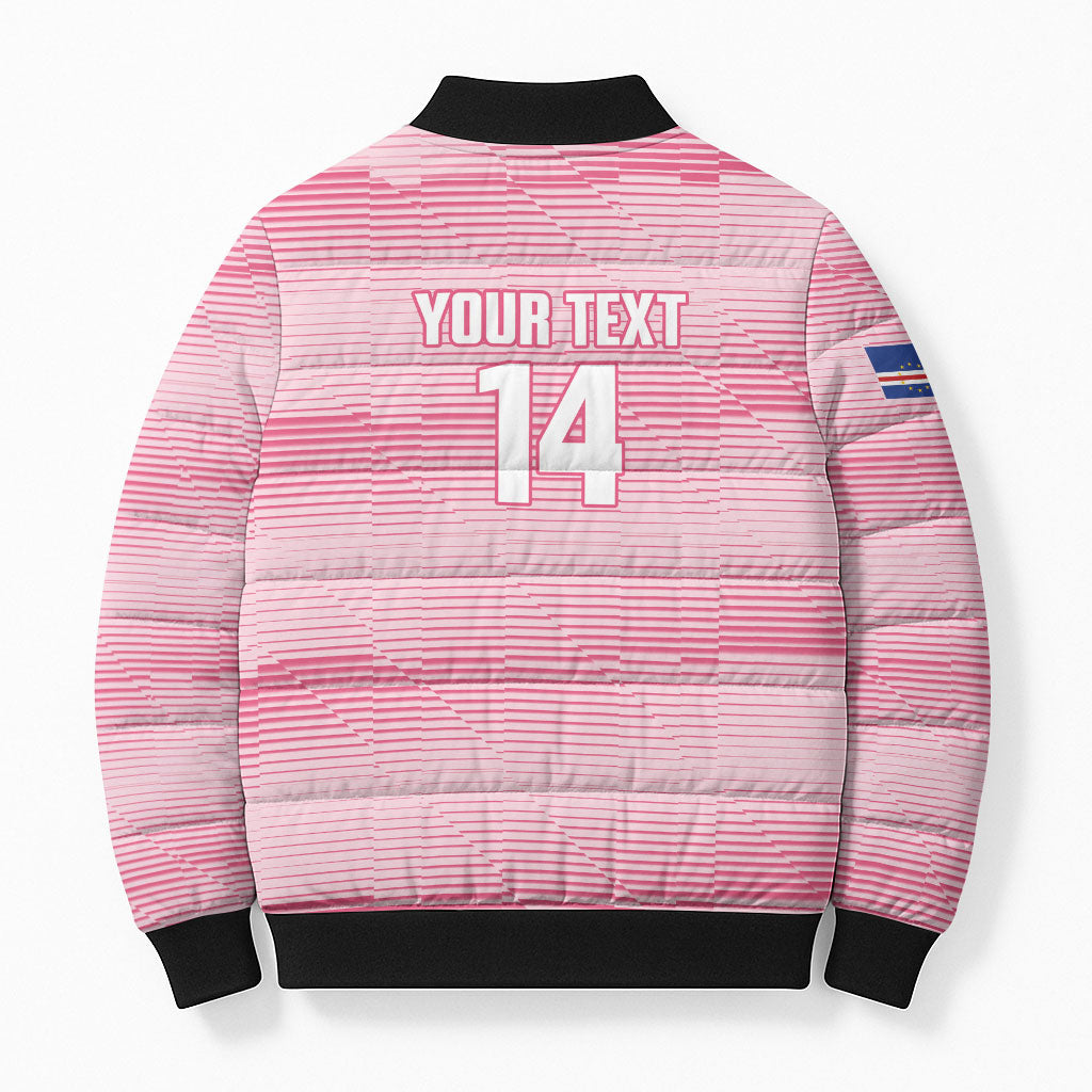 Cabo Verde Football 2026 Custom Bomber Puffer Jacket Tubaroes Azuis Goalkeeper Pink Jersey