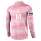 Cabo Verde Football 2026 Custom Button Sweatshirt Tubaroes Azuis Goalkeeper Pink Jersey