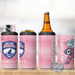 Cabo Verde Football 2026 Custom 4 in 1 Can Cooler Tumbler Tubaroes Azuis Goalkeeper Pink Jersey