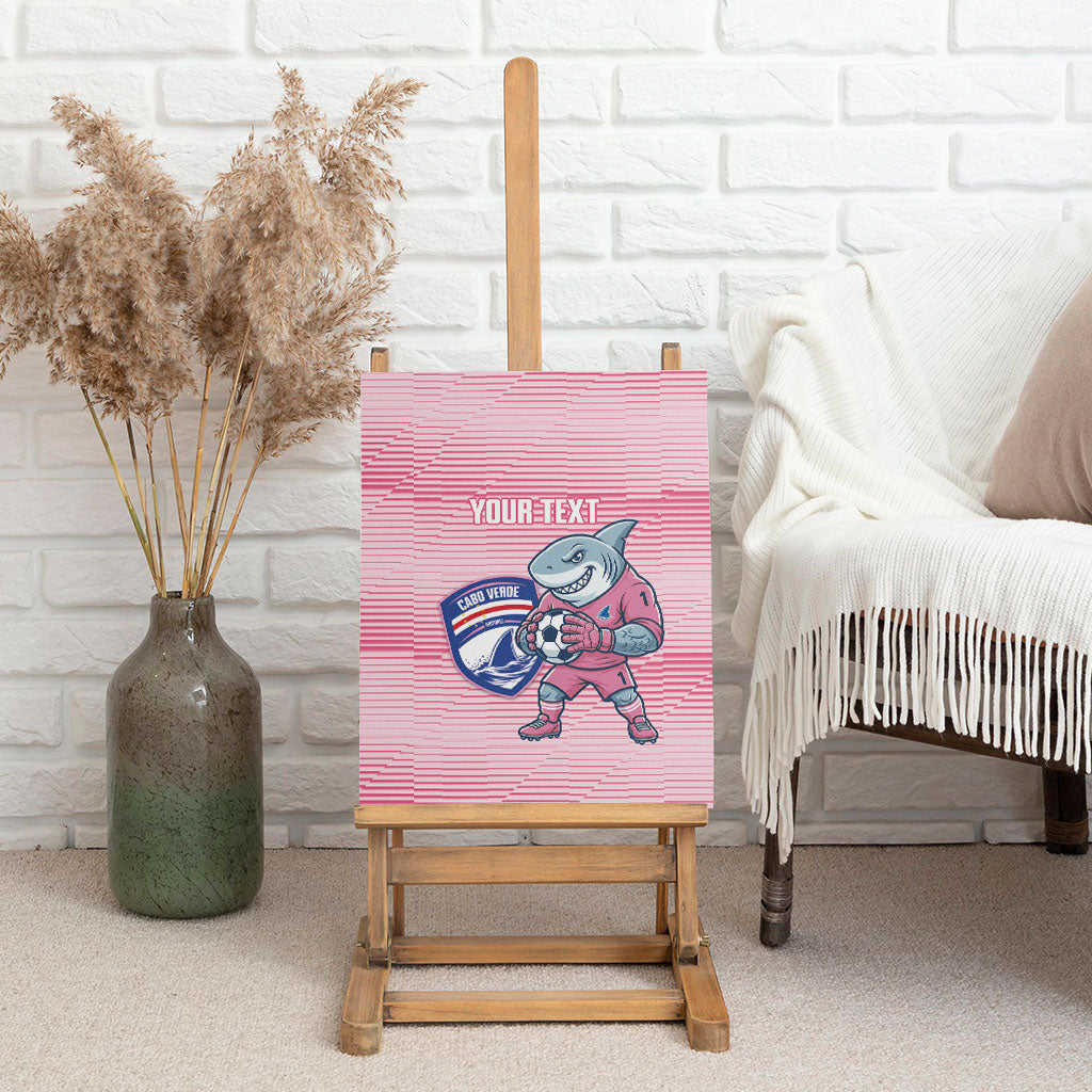 Cabo Verde Football 2026 Custom Canvas Wall Art Tubaroes Azuis Goalkeeper Pink Jersey