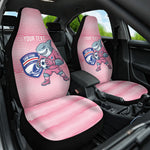 Cabo Verde Football 2026 Custom Car Seat Cover Tubaroes Azuis Goalkeeper Pink Jersey