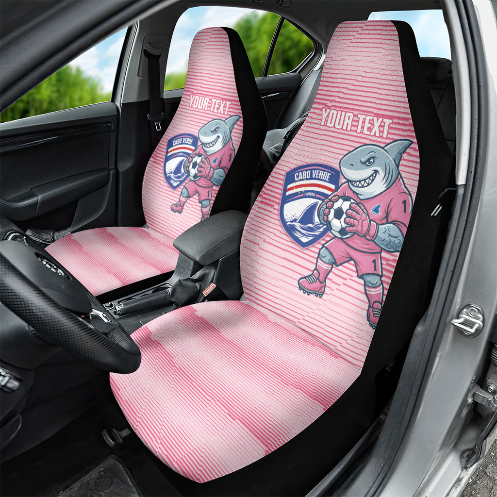 Cabo Verde Football 2026 Custom Car Seat Cover Tubaroes Azuis Goalkeeper Pink Jersey