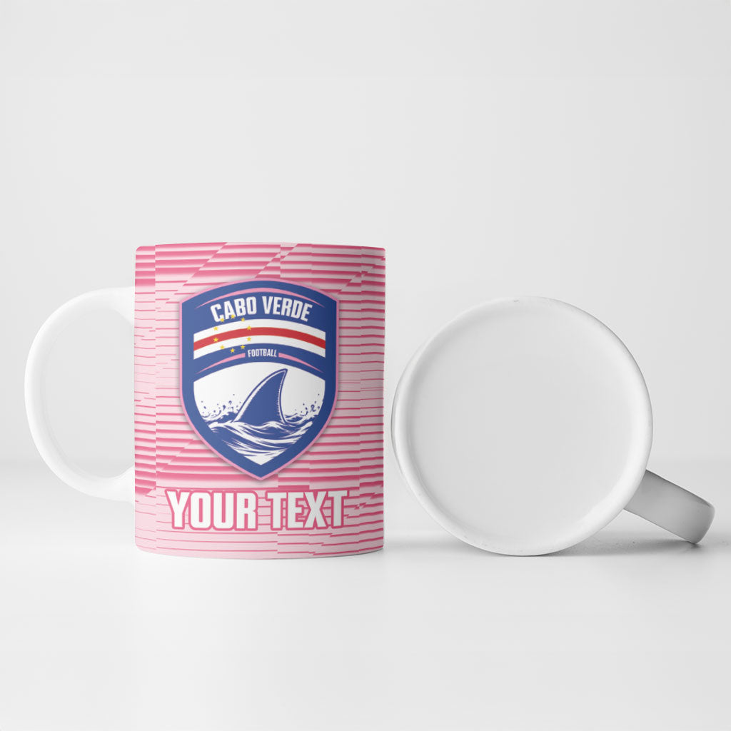 Cabo Verde Football 2026 Custom Ceramic Mug Tubaroes Azuis Goalkeeper Pink Jersey