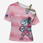 Cabo Verde Football 2026 Custom Cross Shoulder Shirt Tubaroes Azuis Goalkeeper Pink Jersey