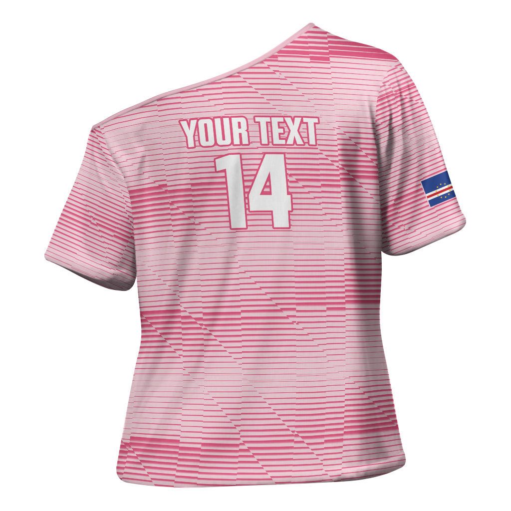Cabo Verde Football 2026 Custom Cross Shoulder Shirt Tubaroes Azuis Goalkeeper Pink Jersey