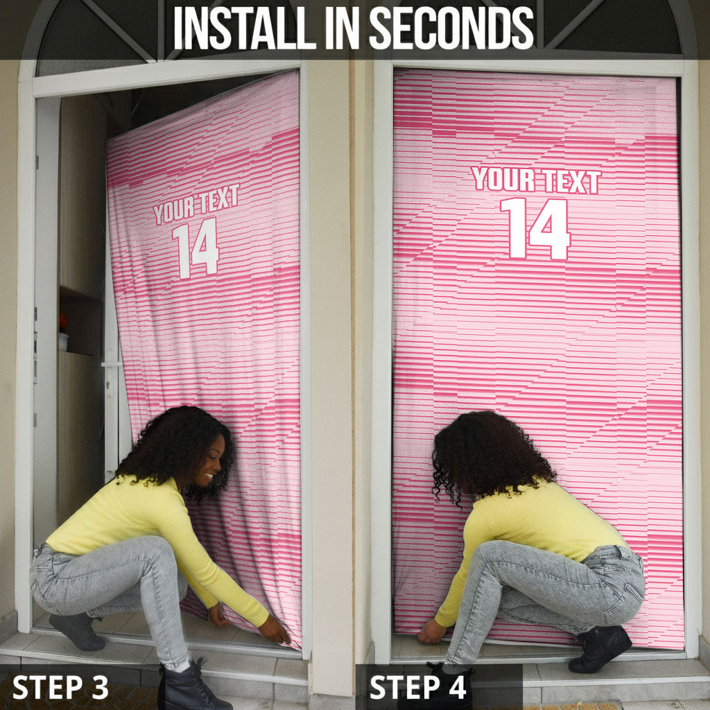 Cabo Verde Football 2026 Custom Door Cover Tubaroes Azuis Goalkeeper Pink Jersey