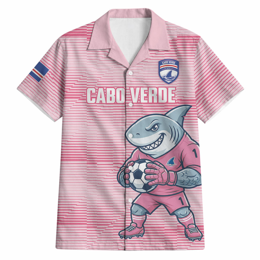 Cabo Verde Football 2026 Custom Hawaiian Shirt Tubaroes Azuis Goalkeeper Pink Jersey