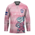 Cabo Verde Football 2026 Custom Hockey Jersey Tubaroes Azuis Goalkeeper Pink Jersey