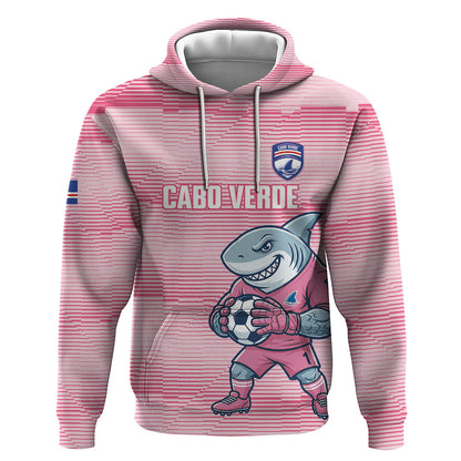 Cabo Verde Football 2026 Custom Hoodie Tubaroes Azuis Goalkeeper Pink Jersey