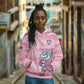 Cabo Verde Football 2026 Custom Hoodie Tubaroes Azuis Goalkeeper Pink Jersey