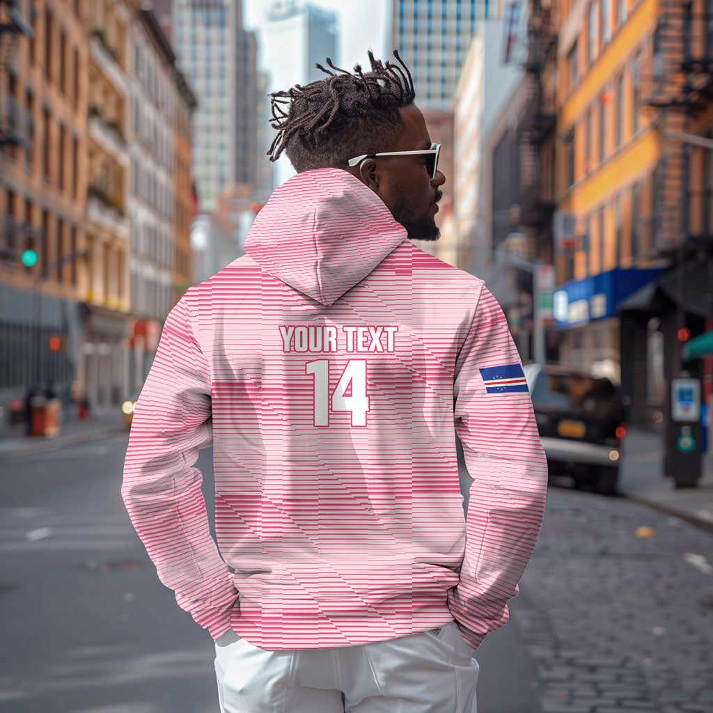 Cabo Verde Football 2026 Custom Hoodie Tubaroes Azuis Goalkeeper Pink Jersey