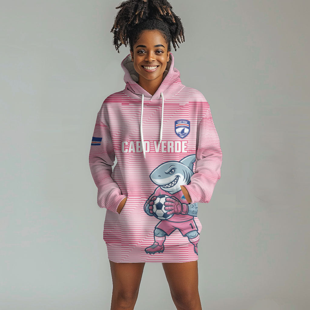 Cabo Verde Football 2026 Custom Hoodie Dress Tubaroes Azuis Goalkeeper Pink Jersey