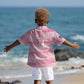 Cabo Verde Football 2026 Custom Kid Hawaiian Shirt Tubaroes Azuis Goalkeeper Pink Jersey