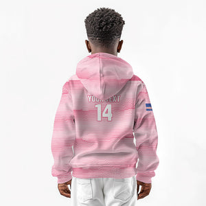 Cabo Verde Football 2026 Custom Kid Hoodie Tubaroes Azuis Goalkeeper Pink Jersey