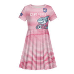 Cabo Verde Football 2026 Custom Kid Short Sleeve Dress Tubaroes Azuis Goalkeeper Pink Jersey