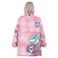 Cabo Verde Football 2026 Custom Kid Wearable Blanket Hoodie Tubaroes Azuis Goalkeeper Pink Jersey