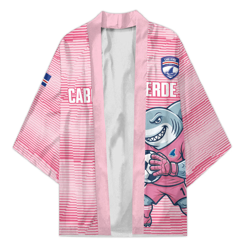 Cabo Verde Football 2026 Custom Kimono Tubaroes Azuis Goalkeeper Pink Jersey
