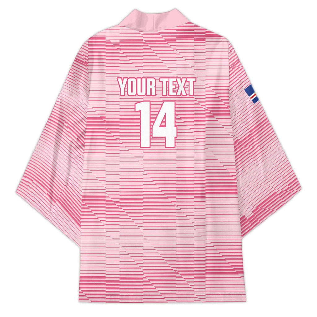 Cabo Verde Football 2026 Custom Kimono Tubaroes Azuis Goalkeeper Pink Jersey