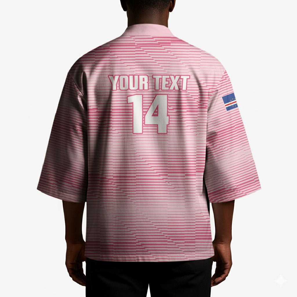 Cabo Verde Football 2026 Custom Kimono Tubaroes Azuis Goalkeeper Pink Jersey