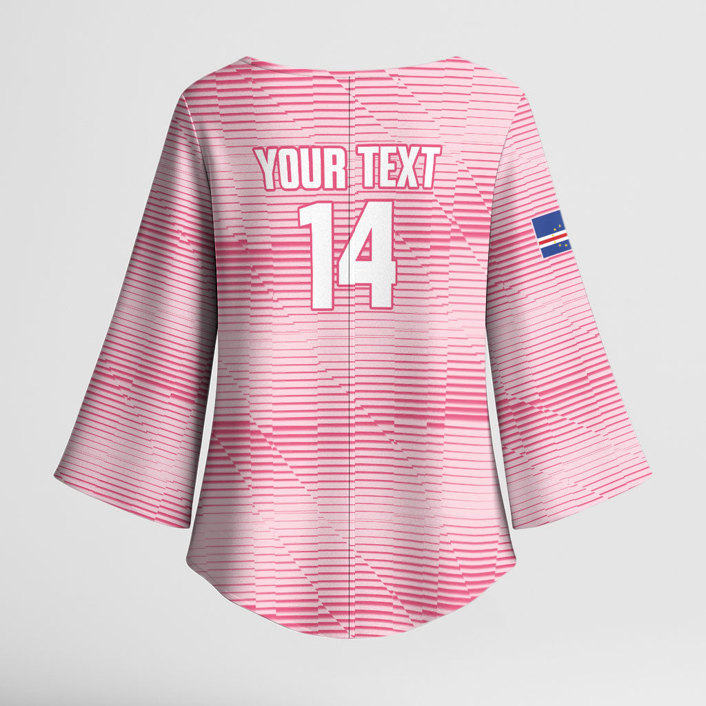 Cabo Verde Football 2026 Custom Kimono Sleeve Blouse Tubaroes Azuis Goalkeeper Pink Jersey