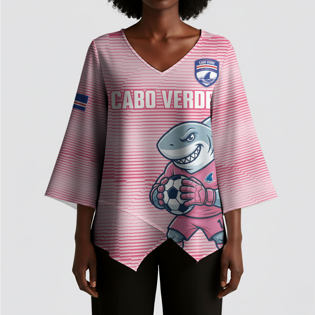 Cabo Verde Football 2026 Custom Kimono Sleeve Blouse Tubaroes Azuis Goalkeeper Pink Jersey