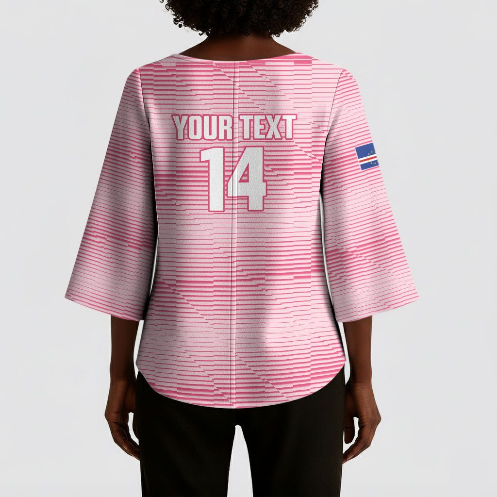 Cabo Verde Football 2026 Custom Kimono Sleeve Blouse Tubaroes Azuis Goalkeeper Pink Jersey