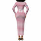 Cabo Verde Football 2026 Custom Long Sleeve Bodycon Dress Tubaroes Azuis Goalkeeper Pink Jersey
