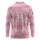 Cabo Verde Football 2026 Custom Long Sleeve Polo Shirt Tubaroes Azuis Goalkeeper Pink Jersey