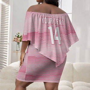 Cabo Verde Football 2026 Custom Off Shoulder Short Dress Tubaroes Azuis Goalkeeper Pink Jersey