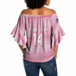 Cabo Verde Football 2026 Custom Off Shoulder Wrap Waist Top Tubaroes Azuis Goalkeeper Pink Jersey