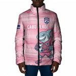 Cabo Verde Football 2026 Custom Padded Jacket Tubaroes Azuis Goalkeeper Pink Jersey
