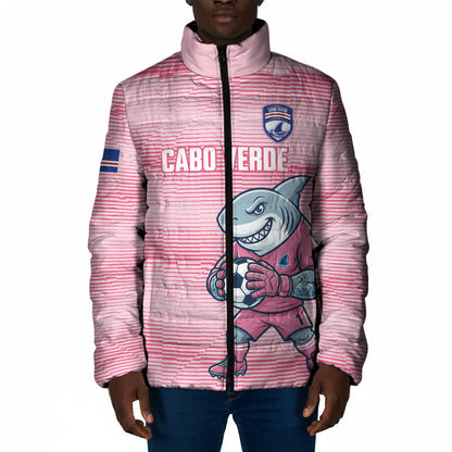 Cabo Verde Football 2026 Custom Padded Jacket Tubaroes Azuis Goalkeeper Pink Jersey