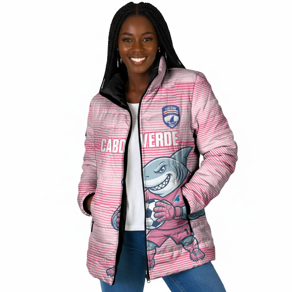 Cabo Verde Football 2026 Custom Padded Jacket Tubaroes Azuis Goalkeeper Pink Jersey