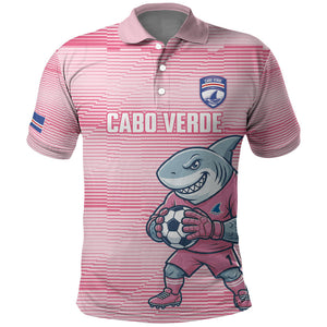 Cabo Verde Football 2026 Custom Polo Shirt Tubaroes Azuis Goalkeeper Pink Jersey