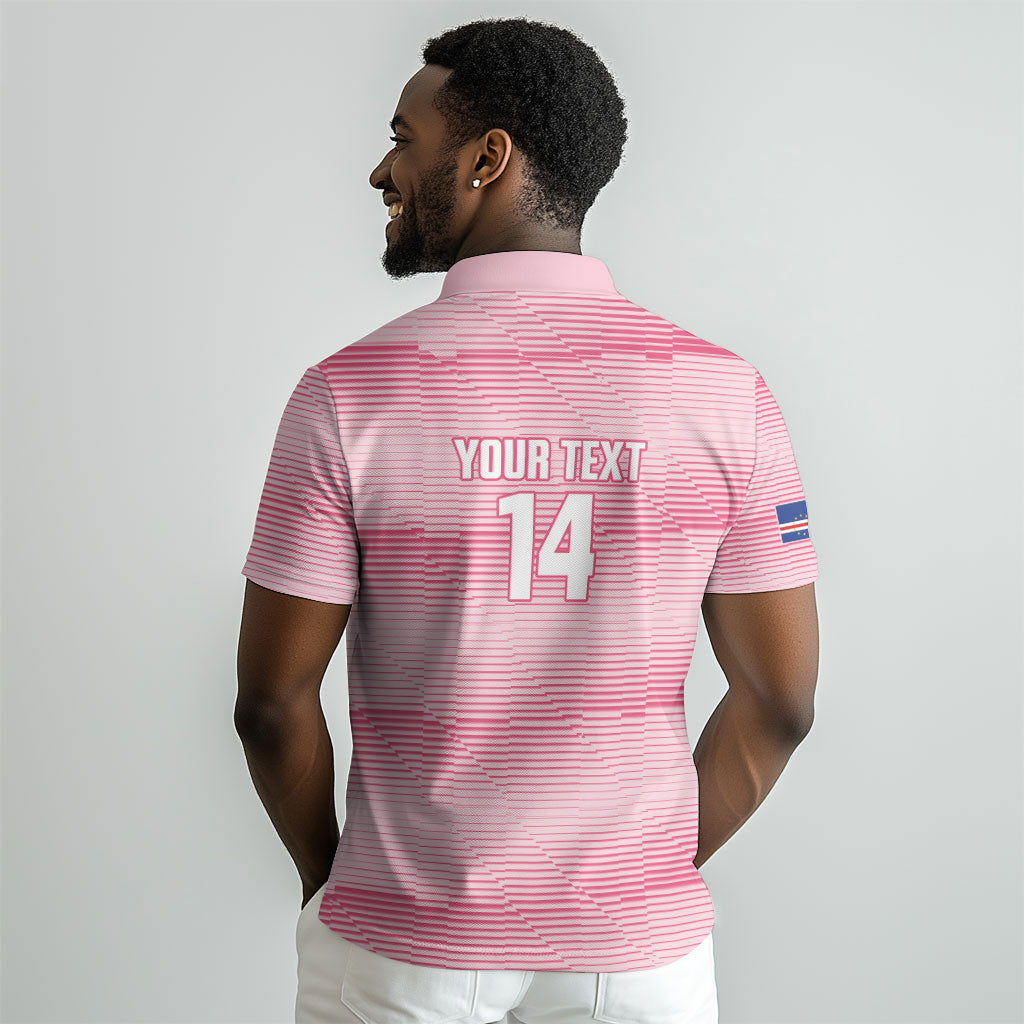 Cabo Verde Football 2026 Custom Polo Shirt Tubaroes Azuis Goalkeeper Pink Jersey
