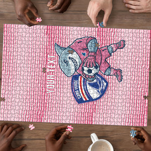 Cabo Verde Football 2026 Custom Puzzle Tubaroes Azuis Goalkeeper Pink Jersey