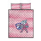 Cabo Verde Football 2026 Custom Quilt Bed Set Tubaroes Azuis Goalkeeper Pink Jersey