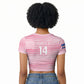 Cabo Verde Football 2026 Custom Raglan Cropped T shirt Tubaroes Azuis Goalkeeper Pink Jersey