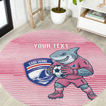 Cabo Verde Football 2026 Custom Round Carpet Tubaroes Azuis Goalkeeper Pink Jersey