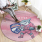 Cabo Verde Football 2026 Custom Round Carpet Tubaroes Azuis Goalkeeper Pink Jersey